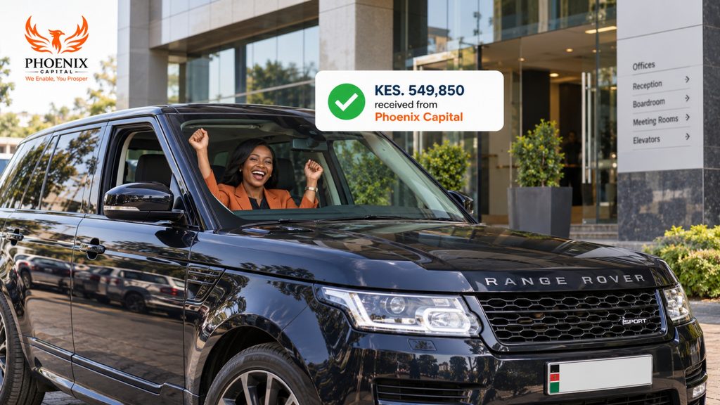Cheapest logbook loan in Kenya with no CRB check – car owner receives KES 549,850 from Phoenix Capital.